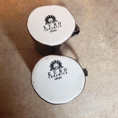 LOT 191K: Art Pottery Pitcher with Collection of Mugs-Some Signed