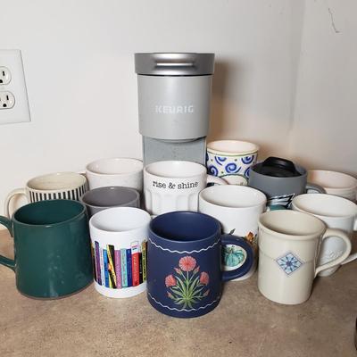 LOT 197K: Assortment of Mugs & Keurig Coffee Maker