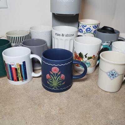 LOT 197K: Assortment of Mugs & Keurig Coffee Maker