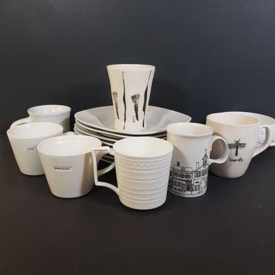 LOT 198K: Black & White Art Pottery, Keith Brymer, Early Rae Dunn Dragonfly Mug, Wedgwood & More