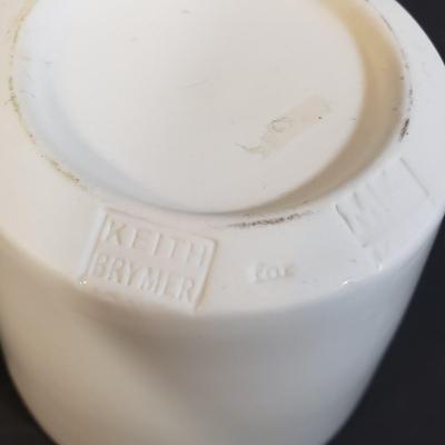 LOT 198K: Black & White Art Pottery, Keith Brymer, Early Rae Dunn Dragonfly Mug, Wedgwood & More