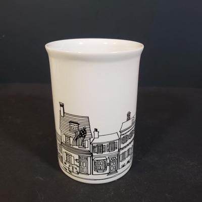 LOT 198K: Black & White Art Pottery, Keith Brymer, Early Rae Dunn Dragonfly Mug, Wedgwood & More