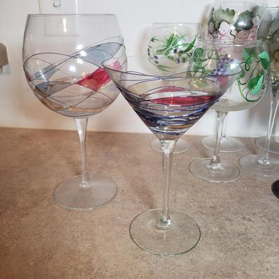 LOT 199K: Wine Glasses with Large Assortment of Wine & Barware Accessories