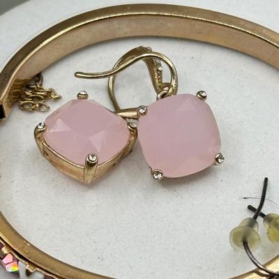 LOT 201J: Pink Bracelet & Earrings w/ Liz Claiborne Earrings & Necklace