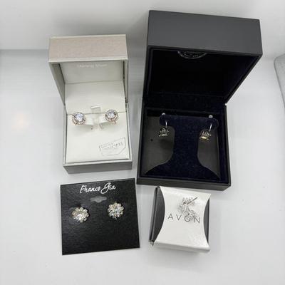 LOT 202J: Swarovski Crystal Earrings, Avon CZ Solitaires & Franco Gia NWT