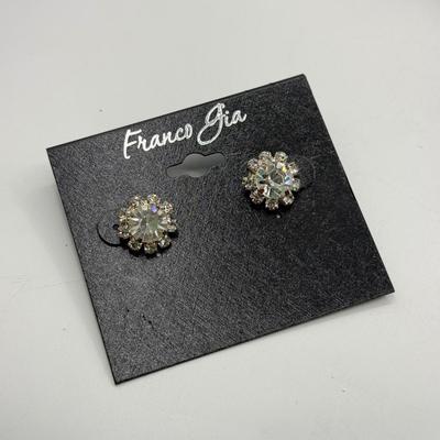 LOT 202J: Swarovski Crystal Earrings, Avon CZ Solitaires & Franco Gia NWT