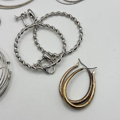 LOT 205J: Silvertone Pierced Hoop Earring Collection