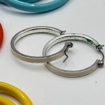 LOT 207J: Colorful Pierced Hoop Earrings w/ Sunglasses
