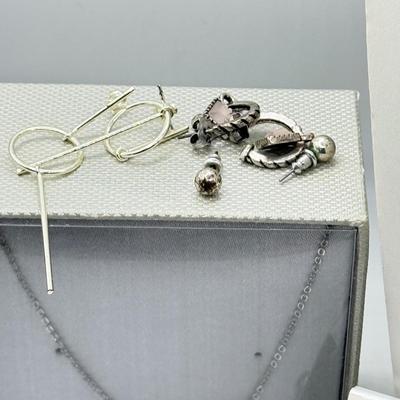 LOT 208J: Silvertone Jewelry: Coin Earrings, Tahari Necklace NIB, NWT Sigrid Olsen Pierced Earrings & More