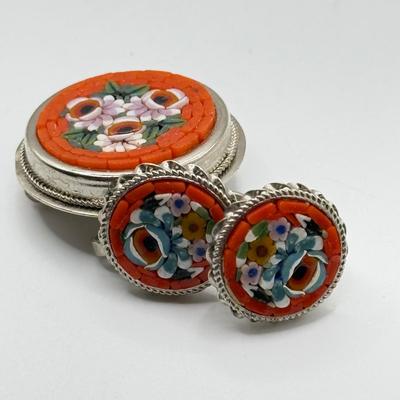 LOT 216J: Florals for Spring: Earrings, Pins, Ring & Cloisonne Bead Charms