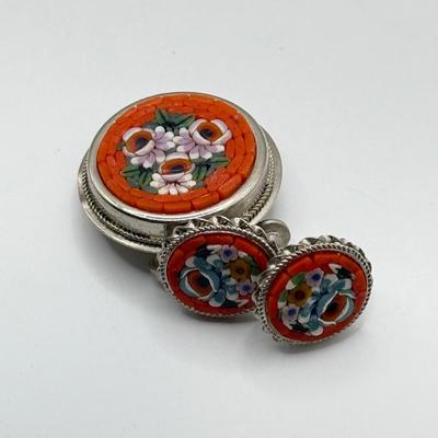 LOT 216J: Florals for Spring: Earrings, Pins, Ring & Cloisonne Bead Charms