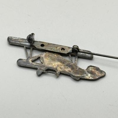 LOT 220J: Heavy Link Denmark Bracelet & Prop Plane Pin