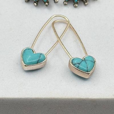 LOT 224J: Turquoise & Shell NEcklace, New House & Silver Forest Pierced Earrings, Turquoise Heart Earrings, Dream Catcher...