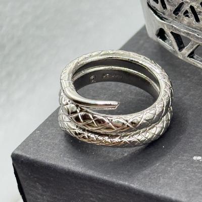 LOT 231J: Lucky Brand Cuff Bracelet, Magnolia Jewelry NWT & Mesh Snake Necklace made in France