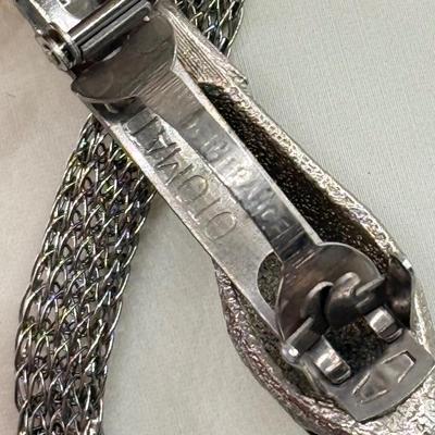 LOT 231J: Lucky Brand Cuff Bracelet, Magnolia Jewelry NWT & Mesh Snake Necklace made in France