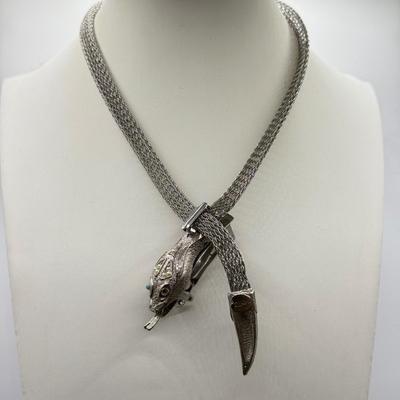 LOT 231J: Lucky Brand Cuff Bracelet, Magnolia Jewelry NWT & Mesh Snake Necklace made in France