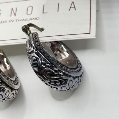 LOT 231J: Lucky Brand Cuff Bracelet, Magnolia Jewelry NWT & Mesh Snake Necklace made in France