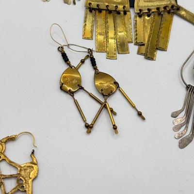 LOT 232J: Collection of Pierced Earrings: Laurel Burch, NWT, Brass & More