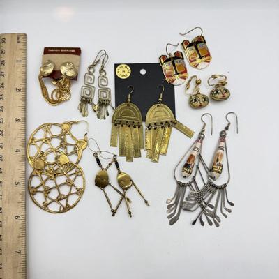 LOT 232J: Collection of Pierced Earrings: Laurel Burch, NWT, Brass & More