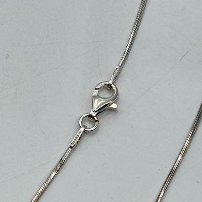 LOT 233J: Sterling Silver Jewelry: Three Rings, Necklace & Earrings (10.43g)