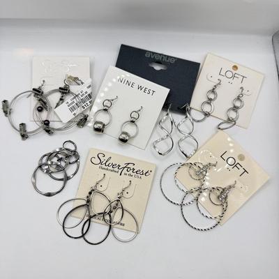LOT 234J: Collection of Drop Pierced Earrings: Loft, Nine West, Avenue & More