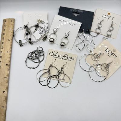LOT 234J: Collection of Drop Pierced Earrings: Loft, Nine West, Avenue & More