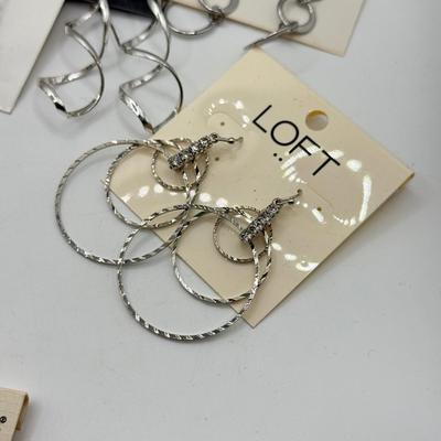 LOT 234J: Collection of Drop Pierced Earrings: Loft, Nine West, Avenue & More