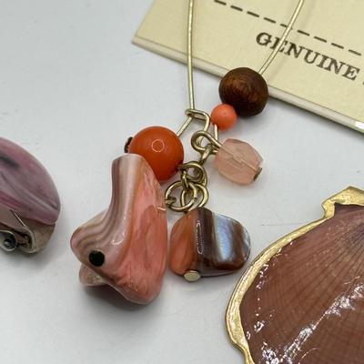 LOT 236J: Sonoma Shell Earrings NWT, Abalone Pink Oval Earrings, Pink Shell Charms & More