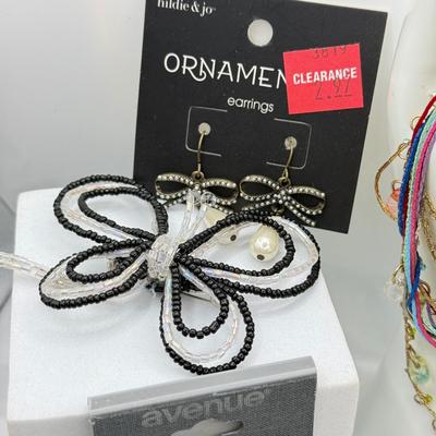 LOT 237J: Monet Butterfly Brooch NWT, Beaded Butterflies, Avenue Drop Earrings, Bow Jewelry, Mudd Necklace & More