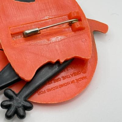 LOT 238J: 1980s Hallmark "When You're Hot, You're Hot!" Devil Pin, Pull String Plastic Pumpkin w/ Glasses & More