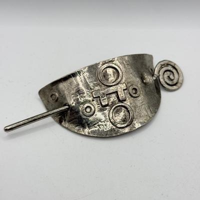 LOT 239L: 32" Long Bell Chain Belt w/ Earrings, Vintage Hair Accessories & More