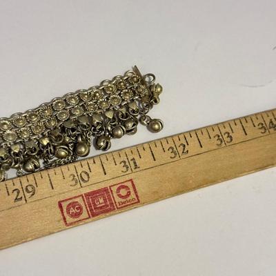 LOT 239L: 32" Long Bell Chain Belt w/ Earrings, Vintage Hair Accessories & More
