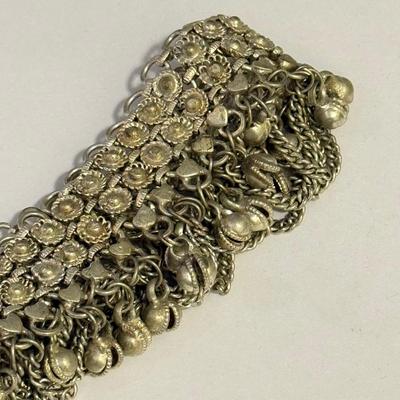 LOT 239L: 32" Long Bell Chain Belt w/ Earrings, Vintage Hair Accessories & More