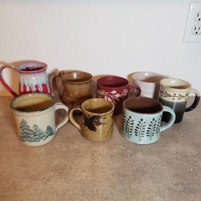 LOT 241K: Burnt Mill Potters, Monroe Salt Works, Signed Pottery Mugs & More