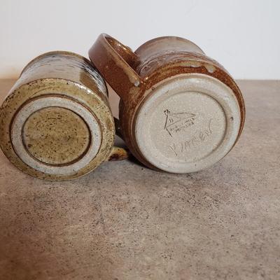 LOT 241K: Burnt Mill Potters, Monroe Salt Works, Signed Pottery Mugs & More