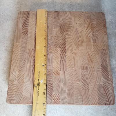 LOT 242K: Cheese Knives & Marble Serving Boards with Wooden Butcher Block