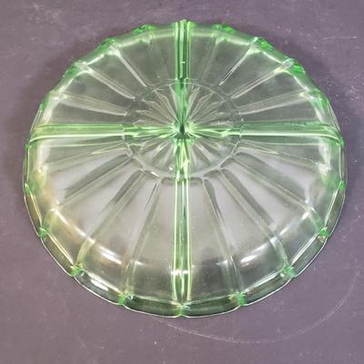 LOT 245K: Uranium Glass Divided Dish