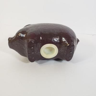 LOT 246L: Cast Iron Donkey Bank, Ceramic Pig Bank, Covered Bridge Art Tile & More