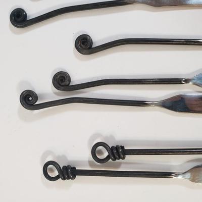 LOT 247L: Key, Tree Branch & Unique Flatware, Hand Carved Wooden Book Rack, Lotus Chamber Candlestick Holder & More