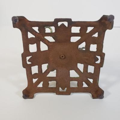 LOT 249L: Virginia Metalcrafters Spiked Candlestick, Brass Reflector Candle Holder, Wooden Spool Candlestick Lamp & More