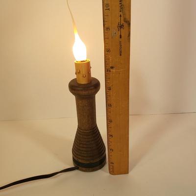 LOT 249L: Virginia Metalcrafters Spiked Candlestick, Brass Reflector Candle Holder, Wooden Spool Candlestick Lamp & More