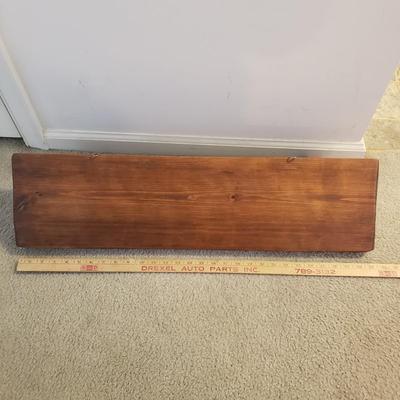 LOT 250L: Antique Wooden Stool, Thick Oval Wood Frame & Wooden Shelf