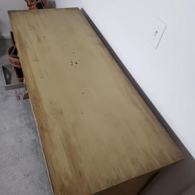 LOT 251F: Antique Wooden Sideboard-Painted & Distressed