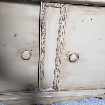 LOT 251F: Antique Wooden Sideboard-Painted & Distressed