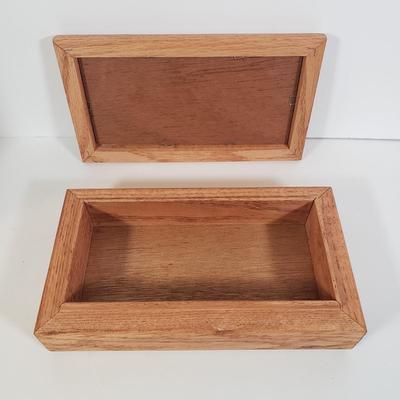 LOT 255L: Tennessee Wood Crafters Jewelry Box, 5 Drawer Jewelry Box & Wooden Box with Handle