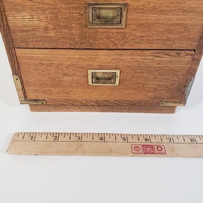 LOT 255L: Tennessee Wood Crafters Jewelry Box, 5 Drawer Jewelry Box & Wooden Box with Handle