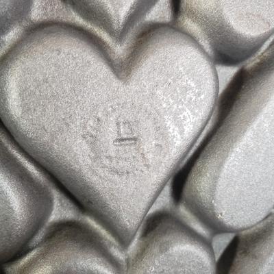 LOT 259L: Cast Iron Heart Shaped Pan & Danish Pancake Pan with Rosette & Timbale Iron Sets