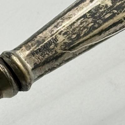 LOT 264J: Sterling 3 Tine Fork (11.15g) & Sterling Handle Serving Utensil w/ Stainless Blade (unweighed)