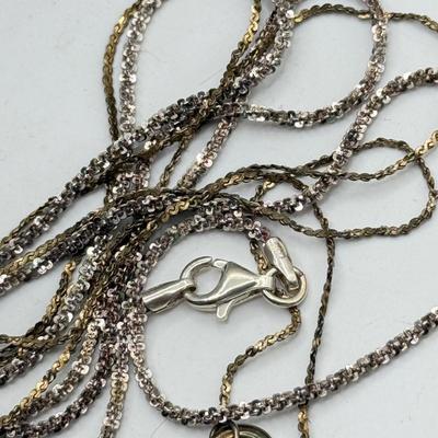 LOT 266J: Three Sterling Silver Chain Necklaces - 15", 20", 24" (6.45g)
