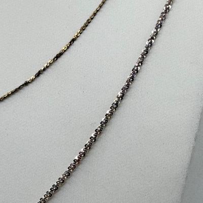 LOT 266J: Three Sterling Silver Chain Necklaces - 15", 20", 24" (6.45g)